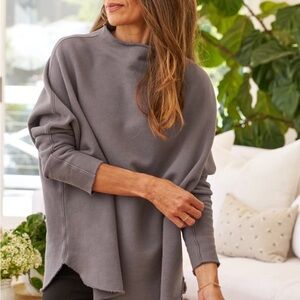 Frank & Eileen Effie, long sleeved capelet, Charcoal Women's Small